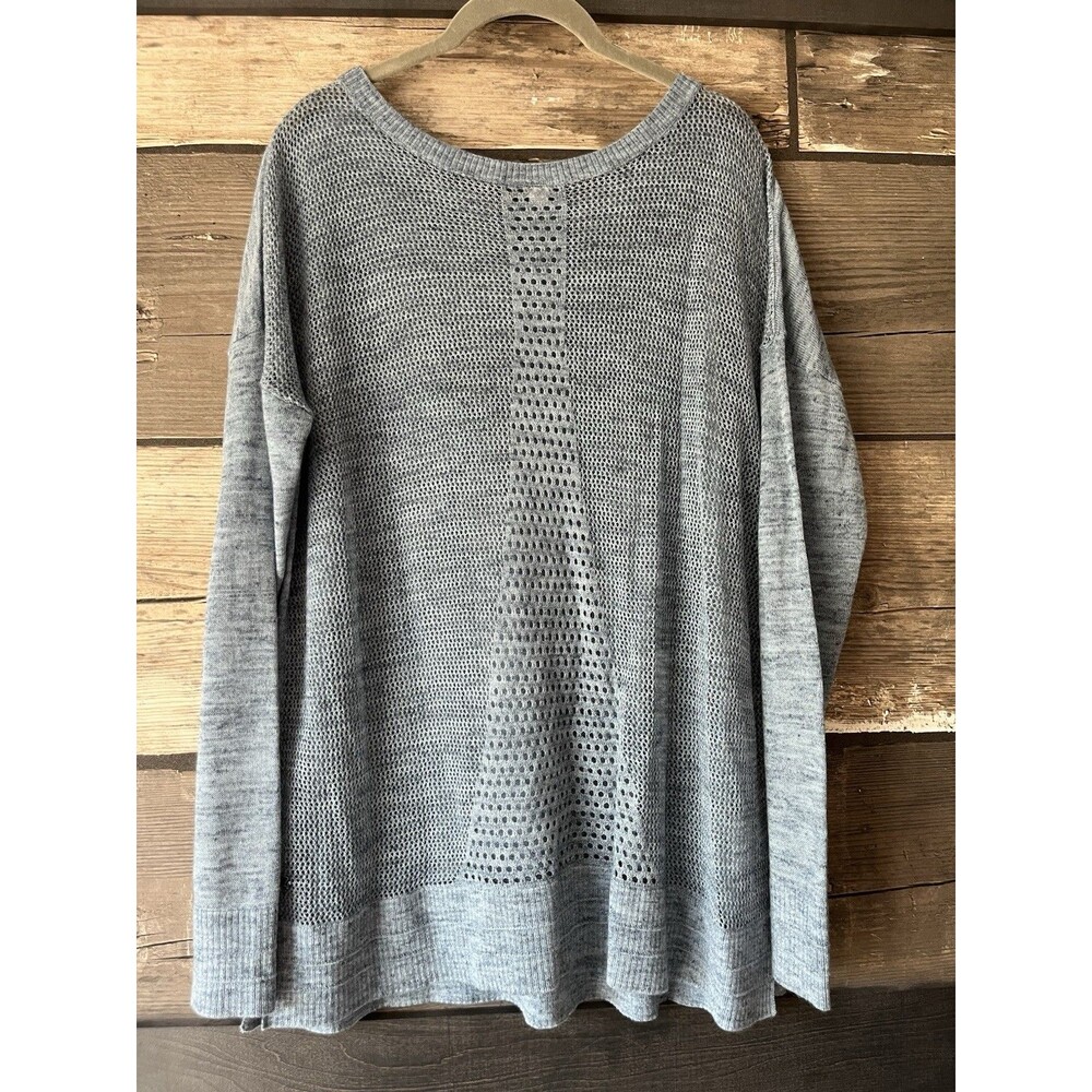Lululemon Well Being Crew Sweater Heathered Sailor Large Long Sleeve Lightweight